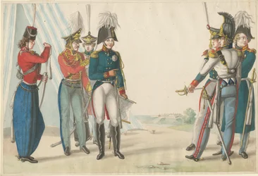 Tsar Alexander I and Russian officers