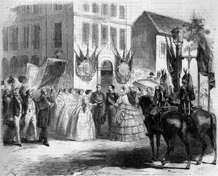 Journey of Napoleon III (1808-1873) and Eugenie de Montijo (1826-1920) to Rouen