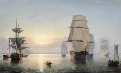 Boston Harbor, Sunset, 1850-55
