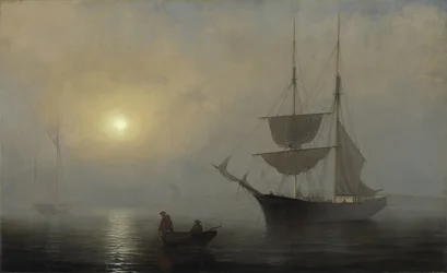 Ship in Fog, Gloucester Harbor