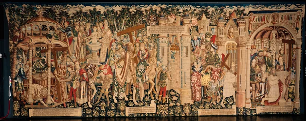 Cathedral. The tapestry museum. Flemish tapestry. The legend of the Holy Cross. Ca. 1450