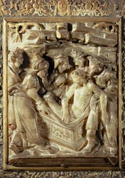 Entombment. Alabaster from Malines, Belgium