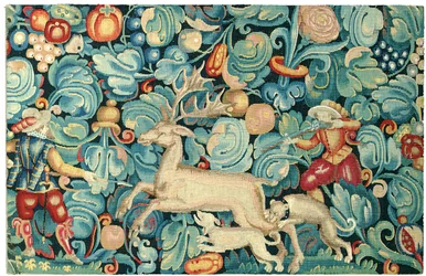 Feuilles de Choux hunting tapestry panel