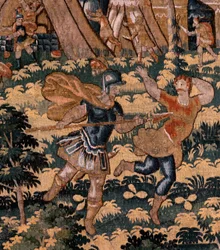 Story of Cyrus. No V Combat between two warriors and the death of Cyrus. Ca 1590