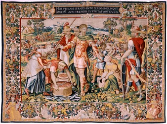 Flemish Tapestry. Series The History of Hannibal. The Plunder of Cannae. Fourth Tapestry of Those Preserved. Models Anonymous Master of the Netherlands. Manufacture Brussels’ Workshops. Ca 1570