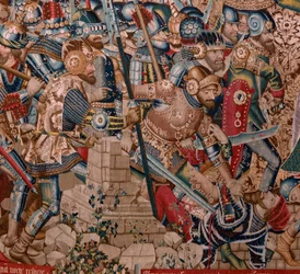 The Trojan War. The Destruction of Troy. Eleventh tapestry in the series. Ca 1470