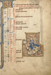 MS 14 f.5, May: Hawking, c.1250
