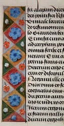 Detail of a floral border from a Book of Hours, c.1500