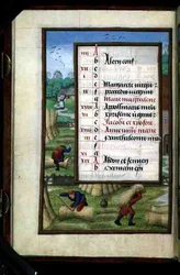 Binding and Carrying Sheaves, illuminated calendar page for July