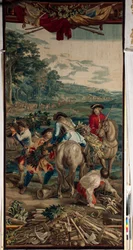 Palace. Flemish tapestry. Brussels atelier Judocus De Vos. Design Lambert De Hondt. Ca 1715 - 1724