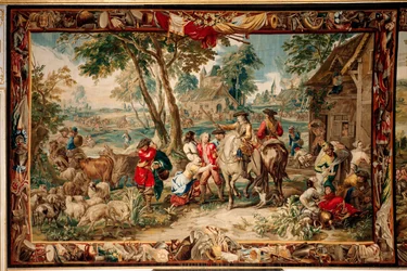 Plundering (Flemish Tapestry, Schlossanlage Schleißheim)
