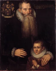 Portrait of Charles de Conde (1535-1602) and his son John in 1592