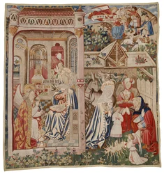 Tapestry depicting the Annunciation and the Nativity, Tournai