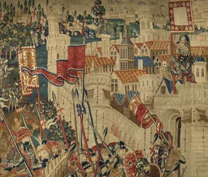 Tapestry showing the Conquests of King Alfonso V of Portugal, Tournai (detail)