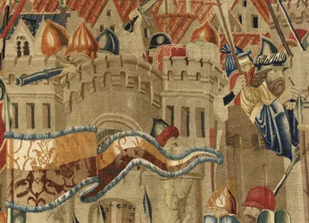 Tapestry showing the Conquests of King Alfonso V of Portugal, Tournai (detail)
