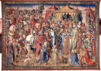 The Presentation of the Royal Insignia, Tapestry of David and Bathsheba, c.1510-15
