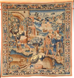 The prodigal son watching his swine, from a tapestry series depicting the parable of the Prodigal Son
