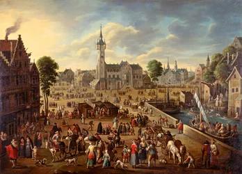 City View of the Main Square in Lier, ca. 1620-1625
