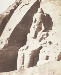 Abou Sembil, Grand Speos - Colossal Statues, Three-Quarter View, 1851-52, printed 1853-54