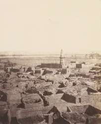 Edfou, General View of the City from the Central Platform of the Pyramid
