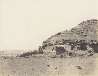 El-Kab élethya, General View of the Hemi-Speos, 1851-52, printed 1853-54