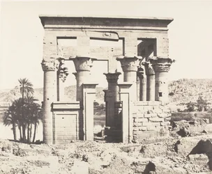 Philæ, East Building - Western Facade - View from P..., 1851-52, printed 1853-54