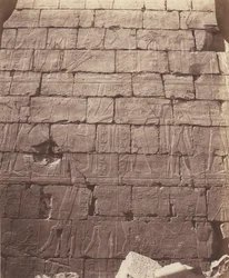Karnak Thebes, Palace - Hypostyle Hall - Decoration of the Wall Interior, 1851-52, printed 1853-54