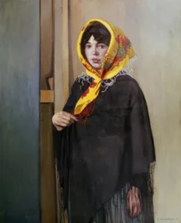 Young Woman with Yellow Cloth