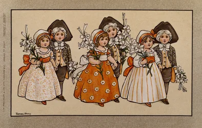 Lilies, Victorian Card