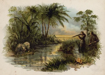 Scene from The Swiss Family Robinson: Hunting the Lion