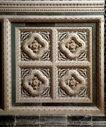 Detail of the Marble Wall Supporting the Marble Pulpit