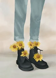 Denim Sunflower Boots