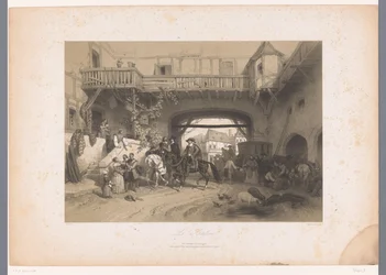 Three Riders Arriving at an Inn