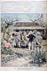 Agricultural lesson for the indigenous people of Madagascar, 1897