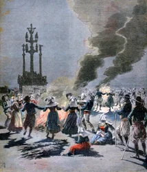 Bonfires Lit to Celebrate the Summer Solstice in Brittany, 1893