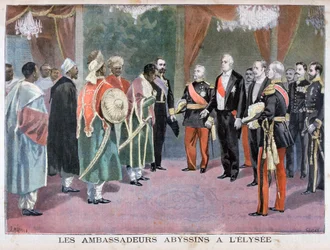 The ambassadors of Abyssinia visiting the Élysée Palace