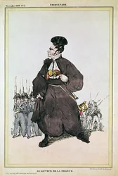 Caricature of Baron Pasquier as Saviour of France, 1830