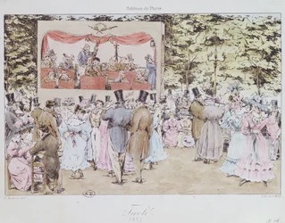 Musical Entertainment at the New Tivoli Gardens, Paris, engraved by C. Motte, 1827