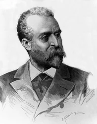 Jaume Ferran i Clua (1851-1929) Spanish physician who treated cholera in Madrid in 1885, engraving by Meaulle