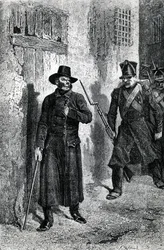 Javert chasing Valjean, illustration from 