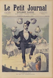 Georges Clemenceau juggling bags of English money, from 