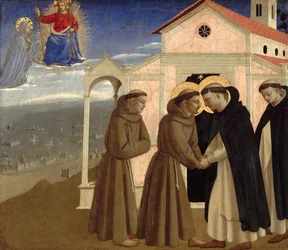Meeting of Saint Francis and Saint Dominic (Scenes from the life of Saint Francis of Assisi), c.1429