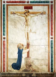 St Dominic adoring Crucifix