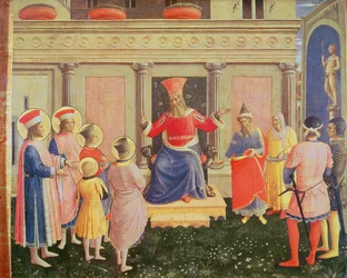 Saints Cosmas and Damian and their brothers before the proconsul Lysias, from the predella of the San Marco altarpiece, 1438-40