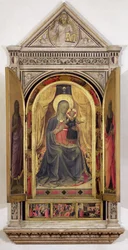 The Linaiuoli Triptych: The Virgin and Child enthroned with St. John the Baptist and St. Mark, 1433