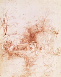 Rocky landscape with monastery