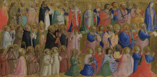 The Virgin Mary with the Apostles and Other Saints Panel from Fiesole San Domenico Altarpiece
