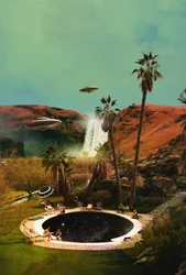 Retro Poolside Aliens