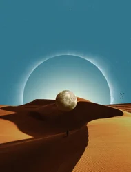 Surreal Desert Moon