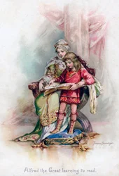 Alfred the Great learning to read, 1897
